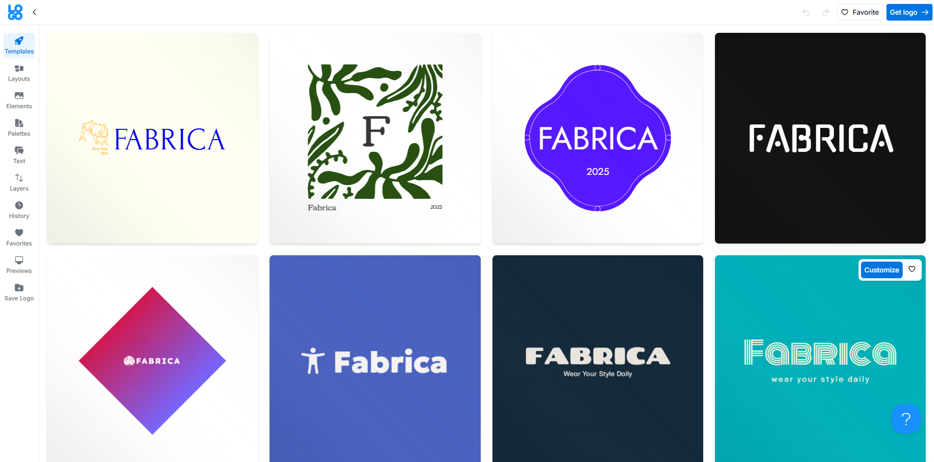 Oberfläche von LOGO – eine schnelle Möglichkeit, T-Shirt-Brand-Logos zu erstellen.
