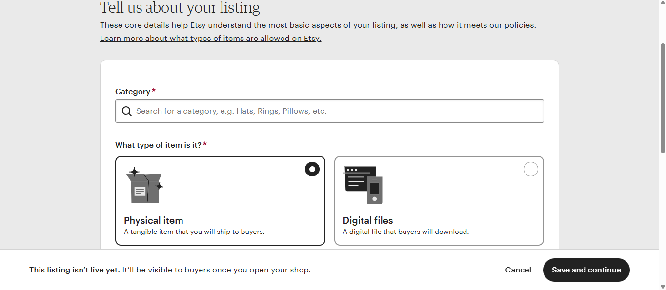 Add product listing