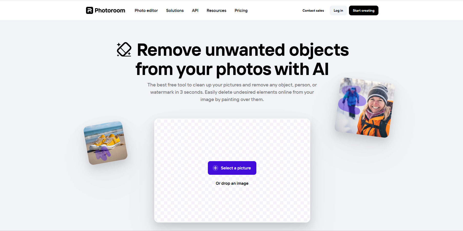 Interface of Photoroom - a user friendly AI photo retoucher