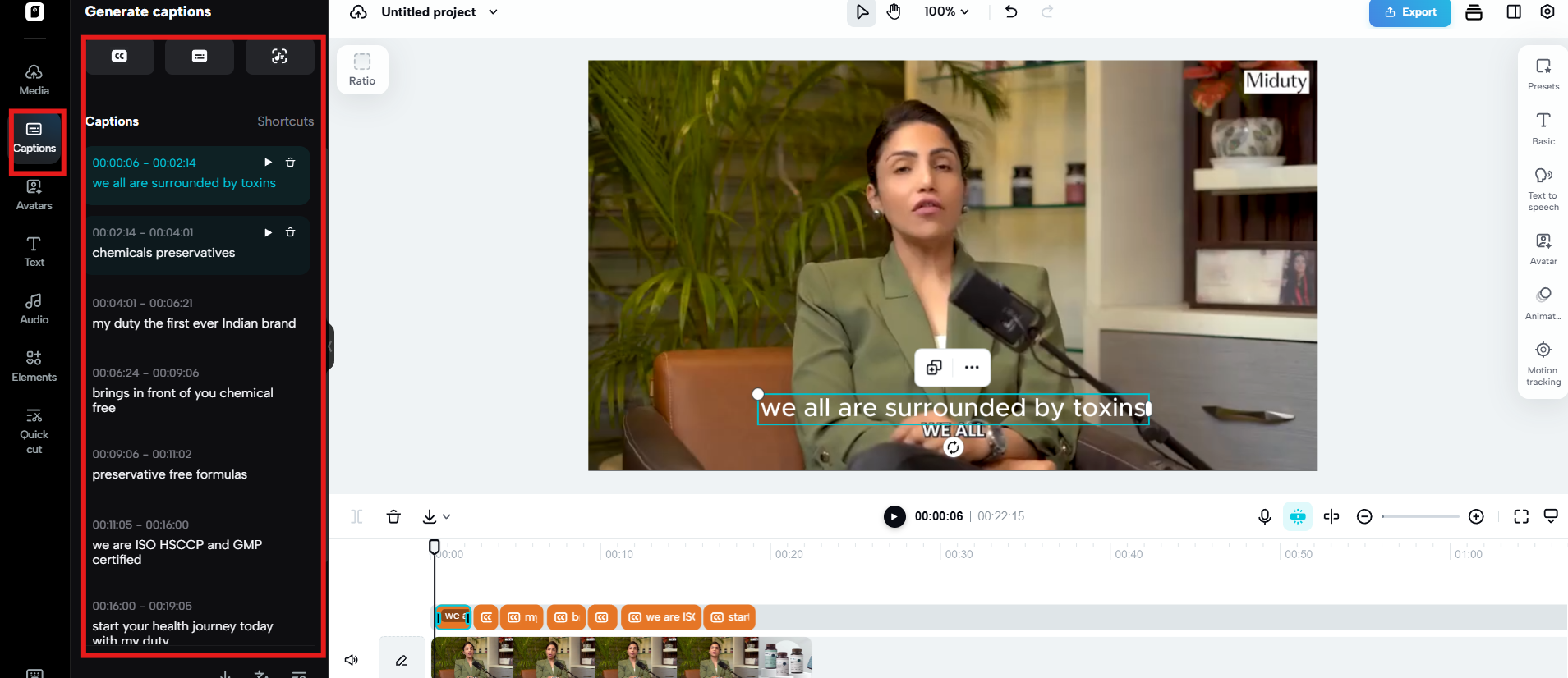 Auto captions