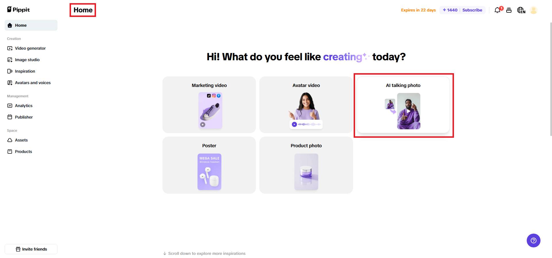 Select AI talking photo