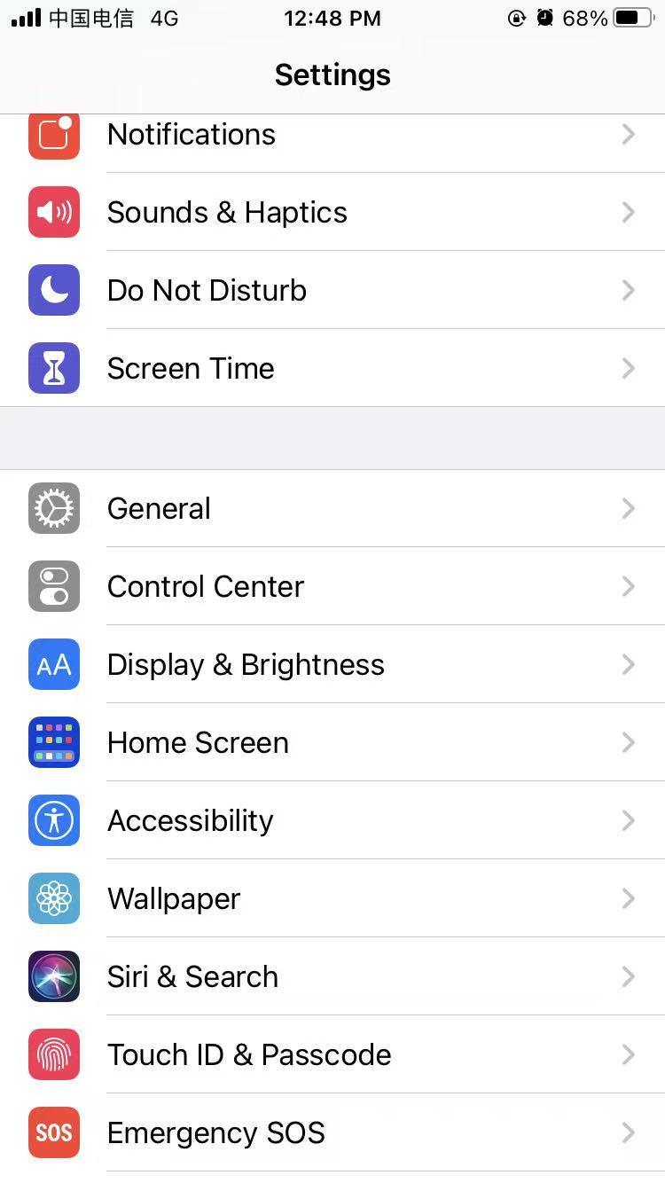 iOS系統的總體設定