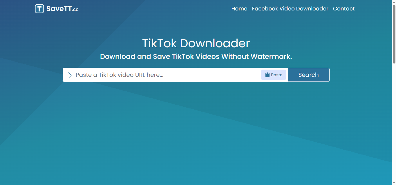 La interfaz de SaveTT - una herramienta fácil de usar para descargar miniaturas TikTok