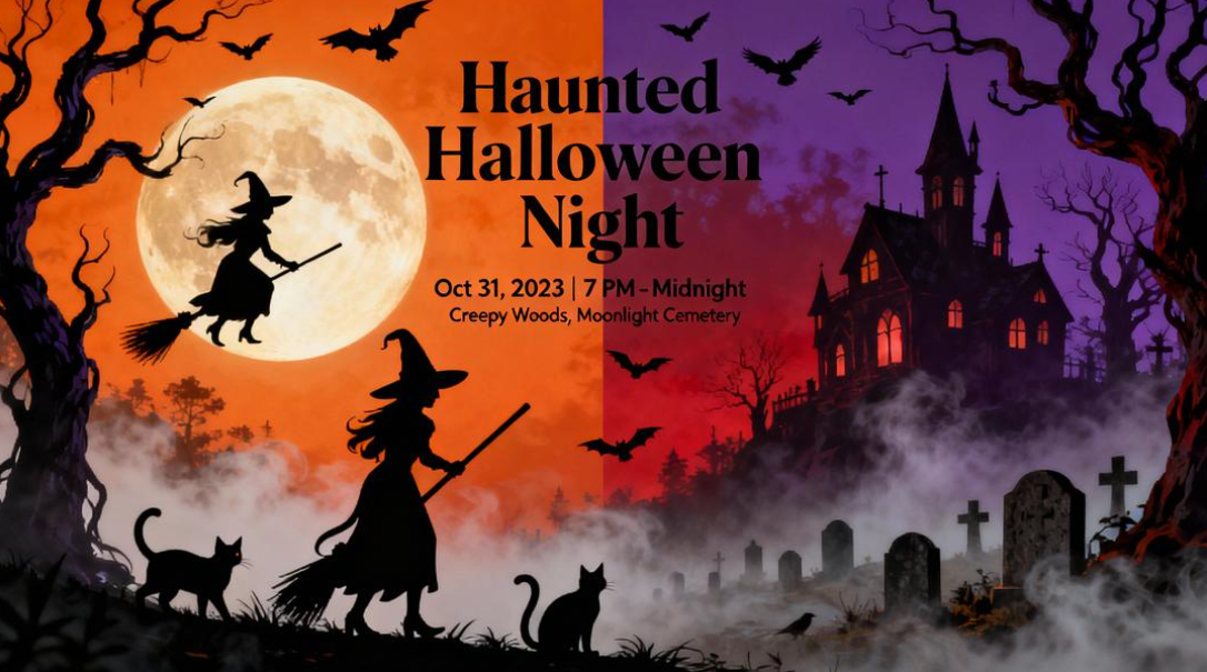 Cartel de silueta espeluznante