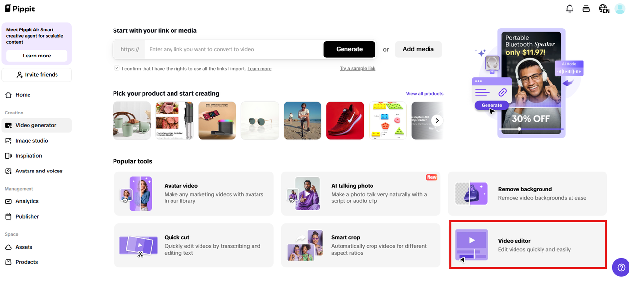 Upload media and organize