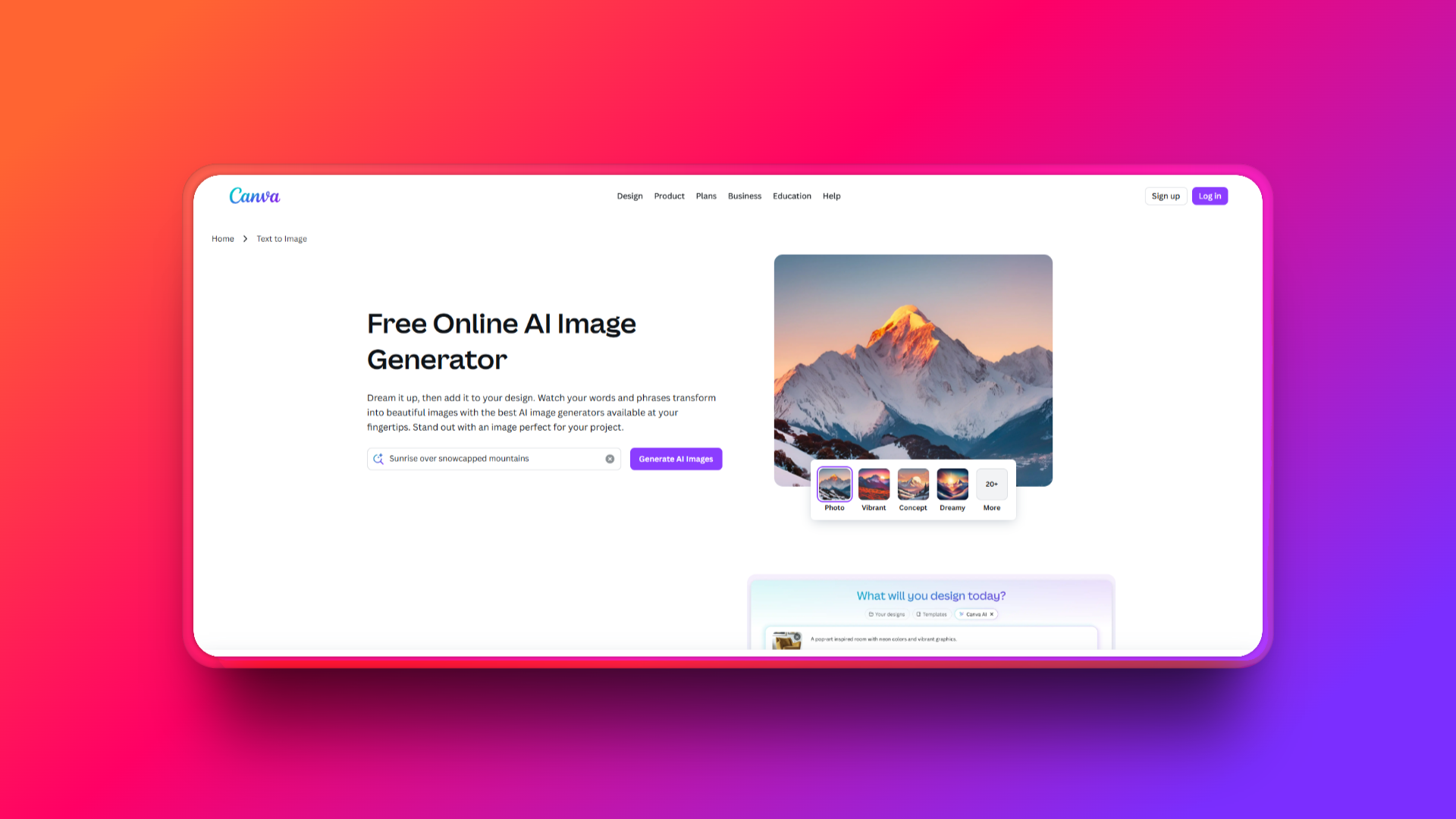 Canva's official website