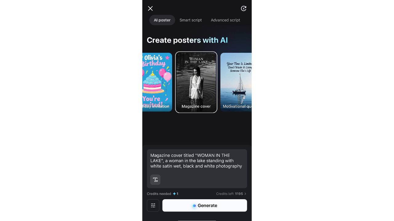 CapCut App poster generator