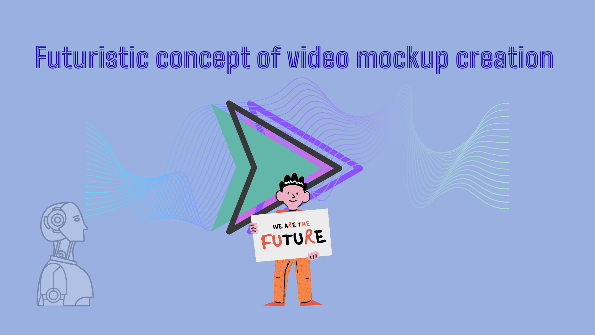 Futuristic concept of video mockup creation