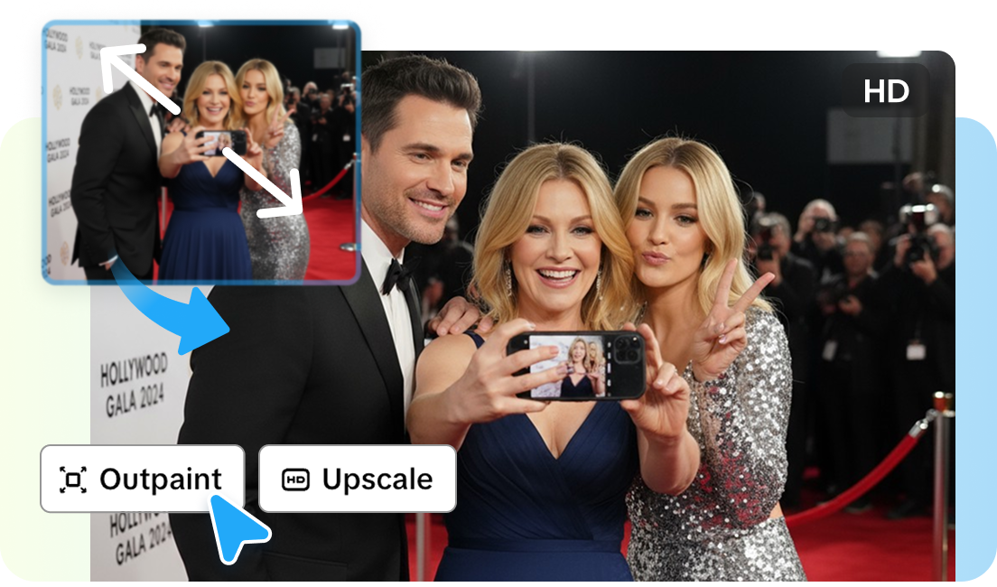 Editing selfie with celebrity