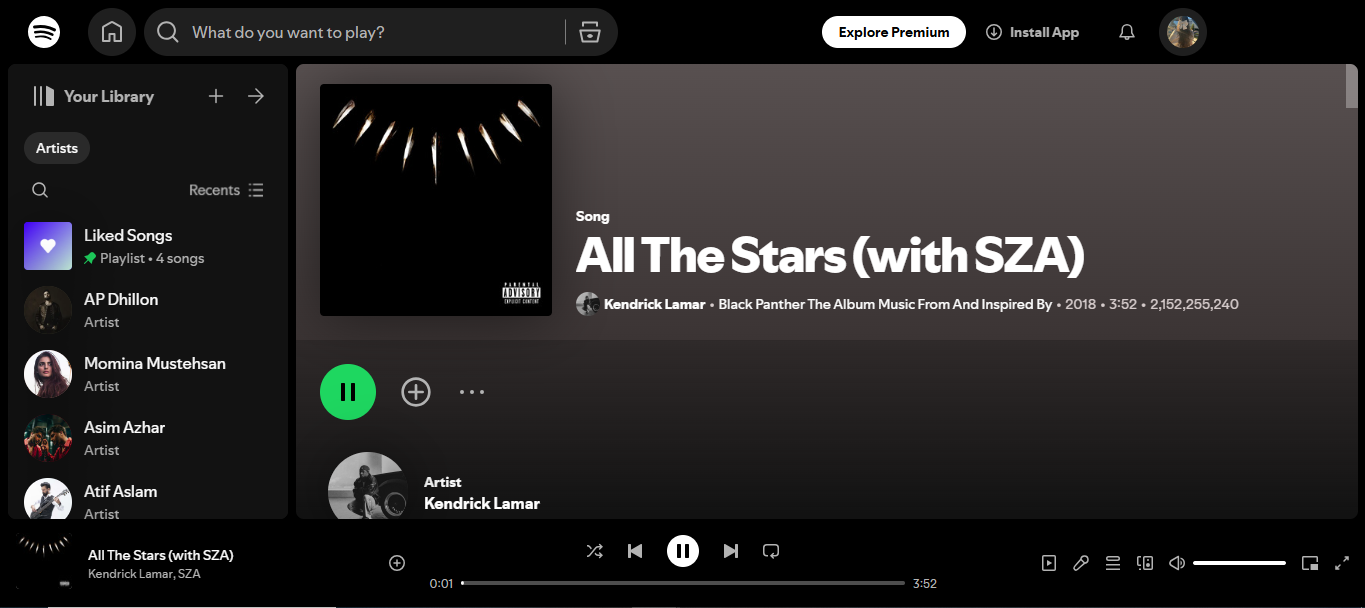 Cover of All the Stars - lagu yang paling banyak diputar di Spotify minggu ini