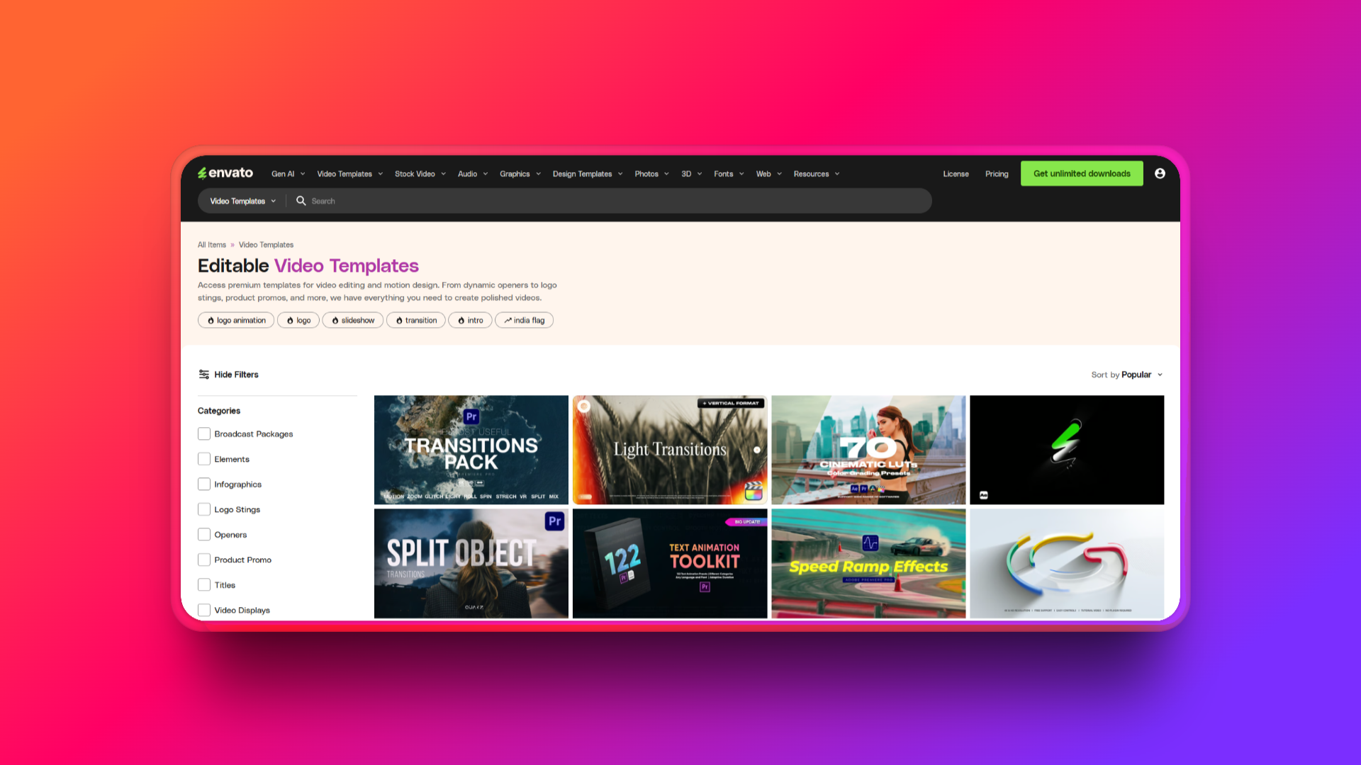 Envato video templates