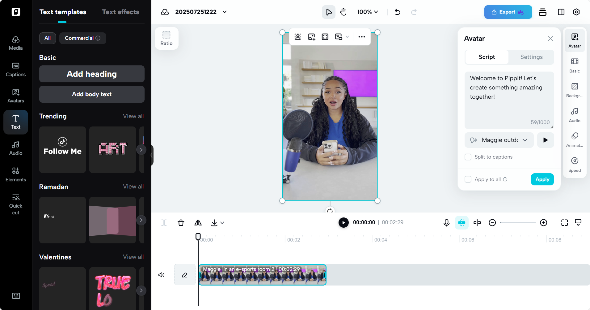 AI video editor in Pippit