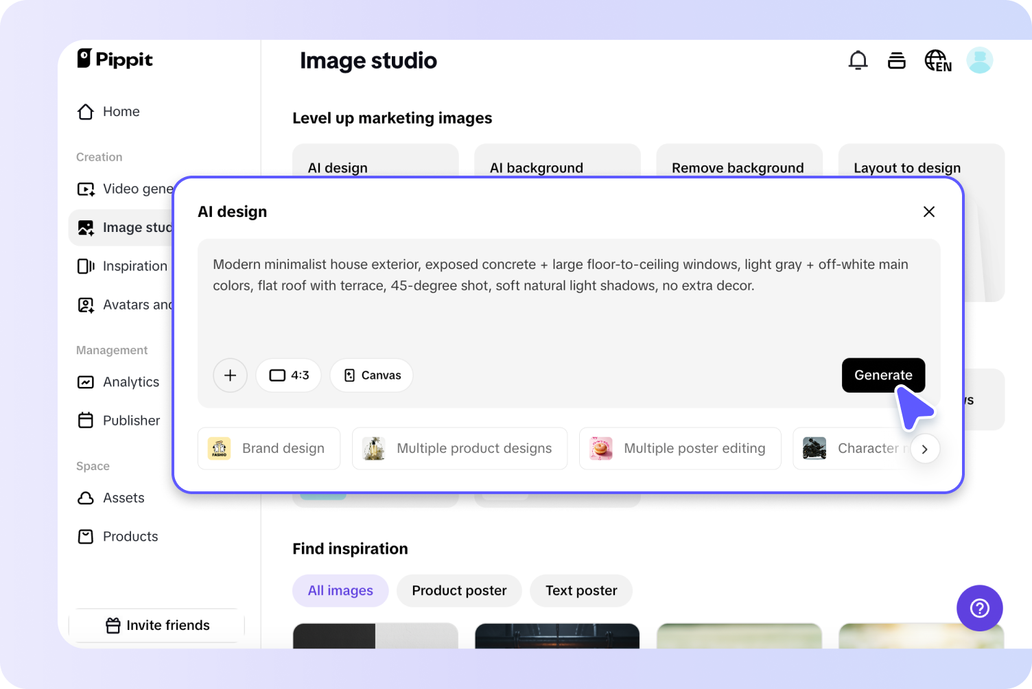 Generate your AI exterior design