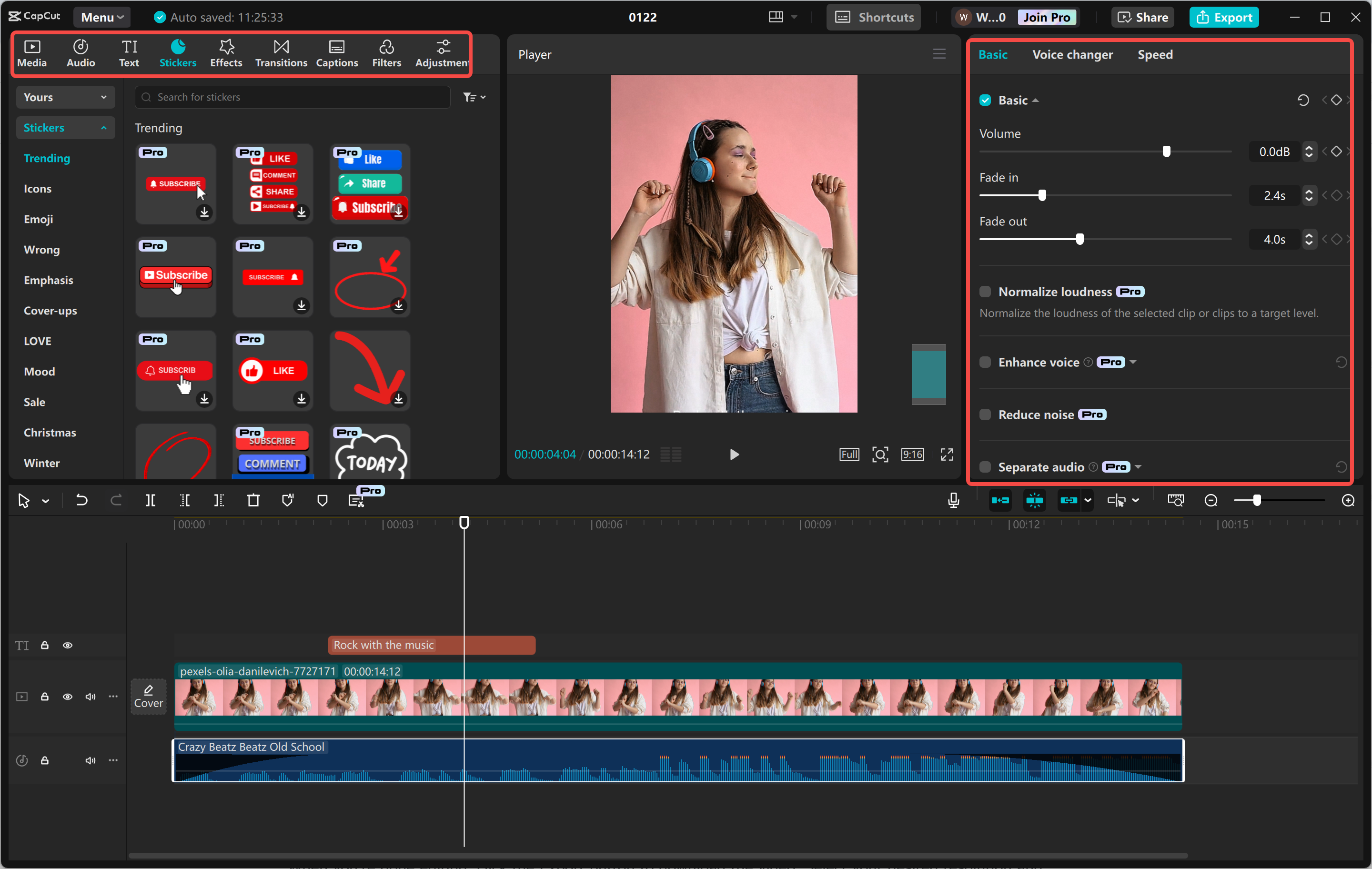 Úprava krátkého YouTube pomocí funkcí AI editoru videa pro stolní počítače CapCut