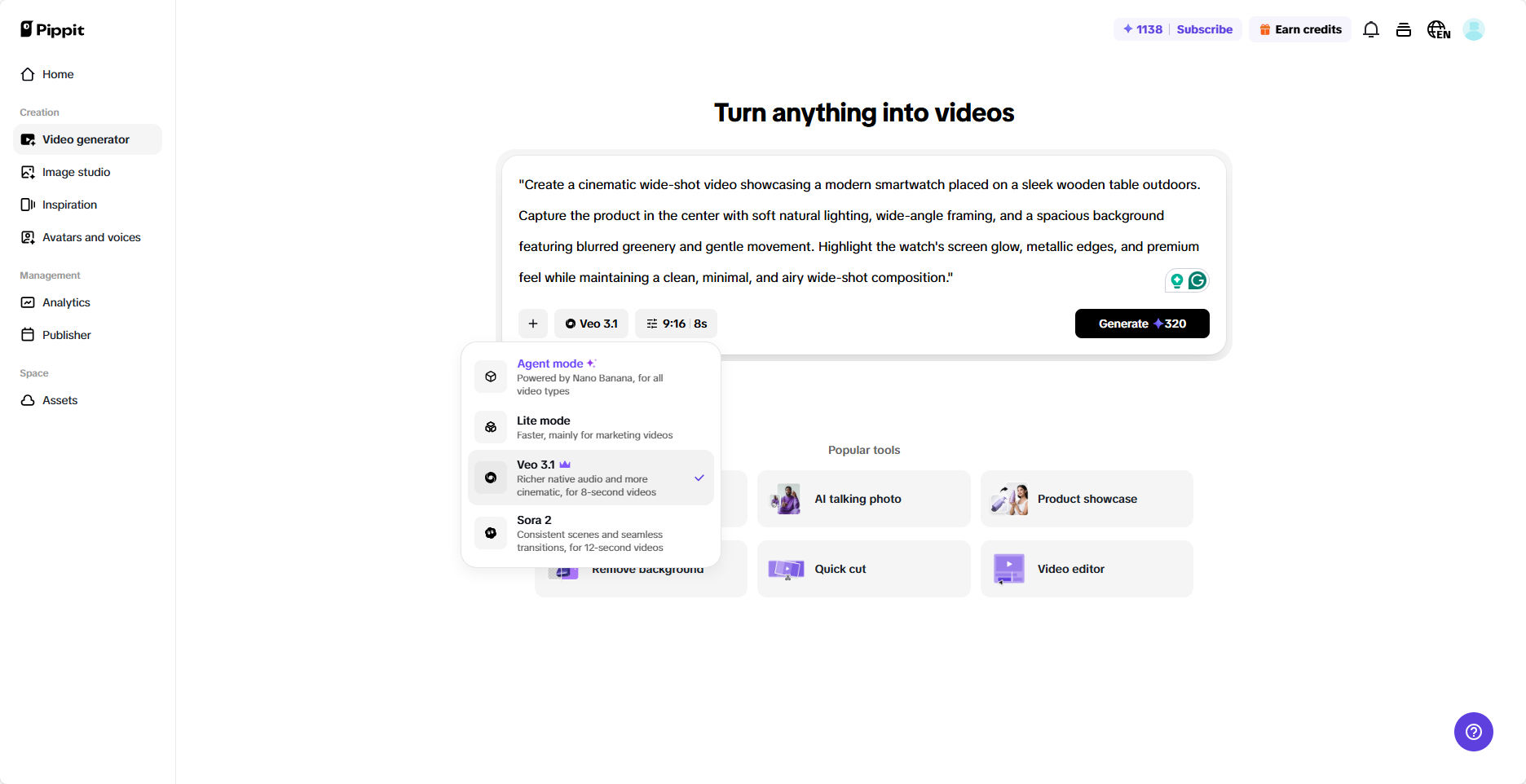 Enter video generator