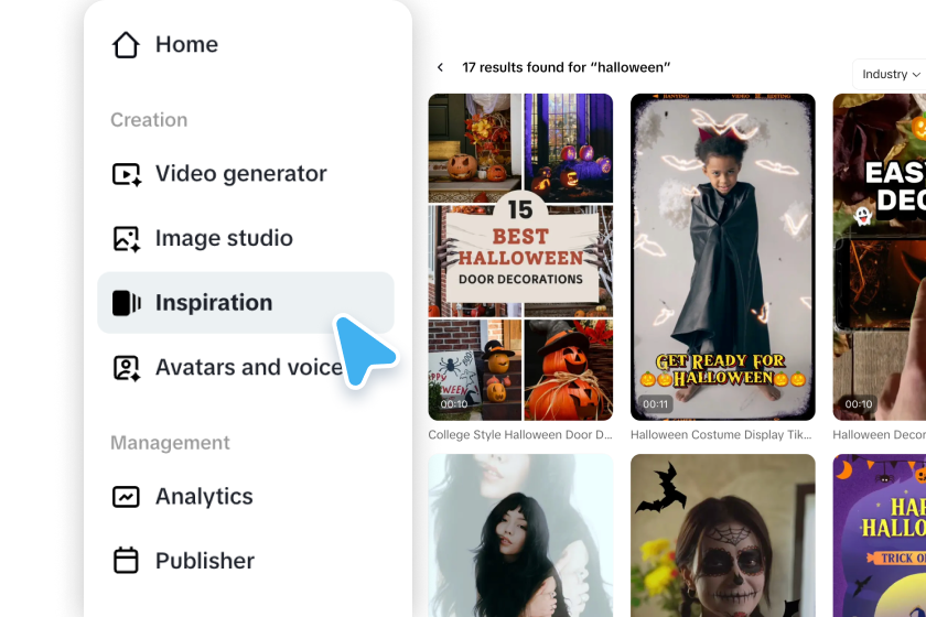 Access the Inspiration and choose a template