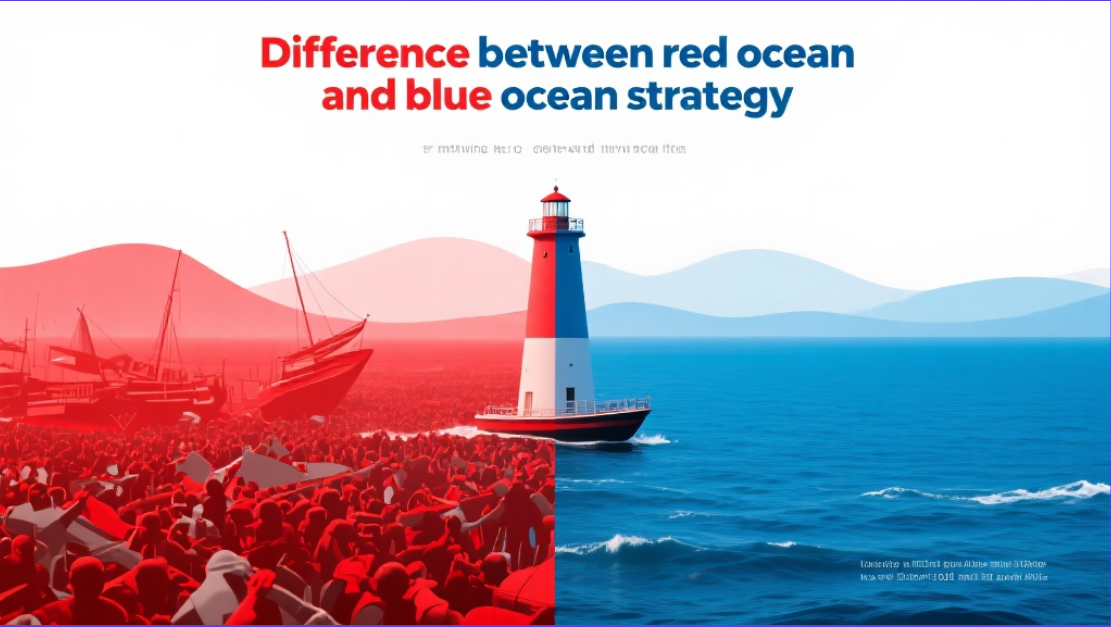 Contrast between the blue ocean and the red ocean strategy