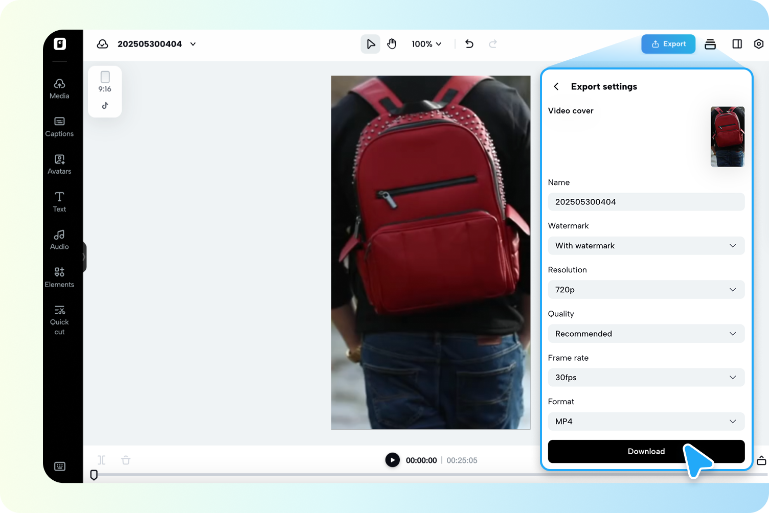 Export your video