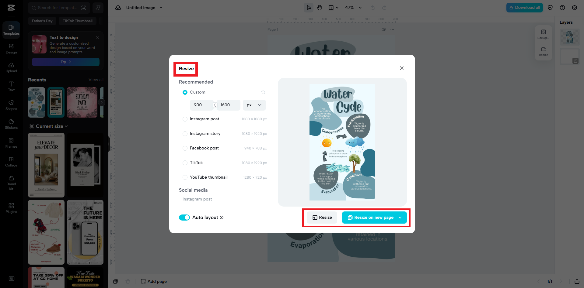Sélectionnez votre nouvelle résolution souhaitée