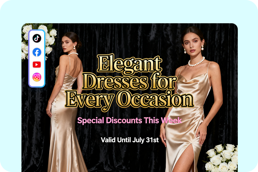 Graphic designs for e-commerce promotion in CapCut