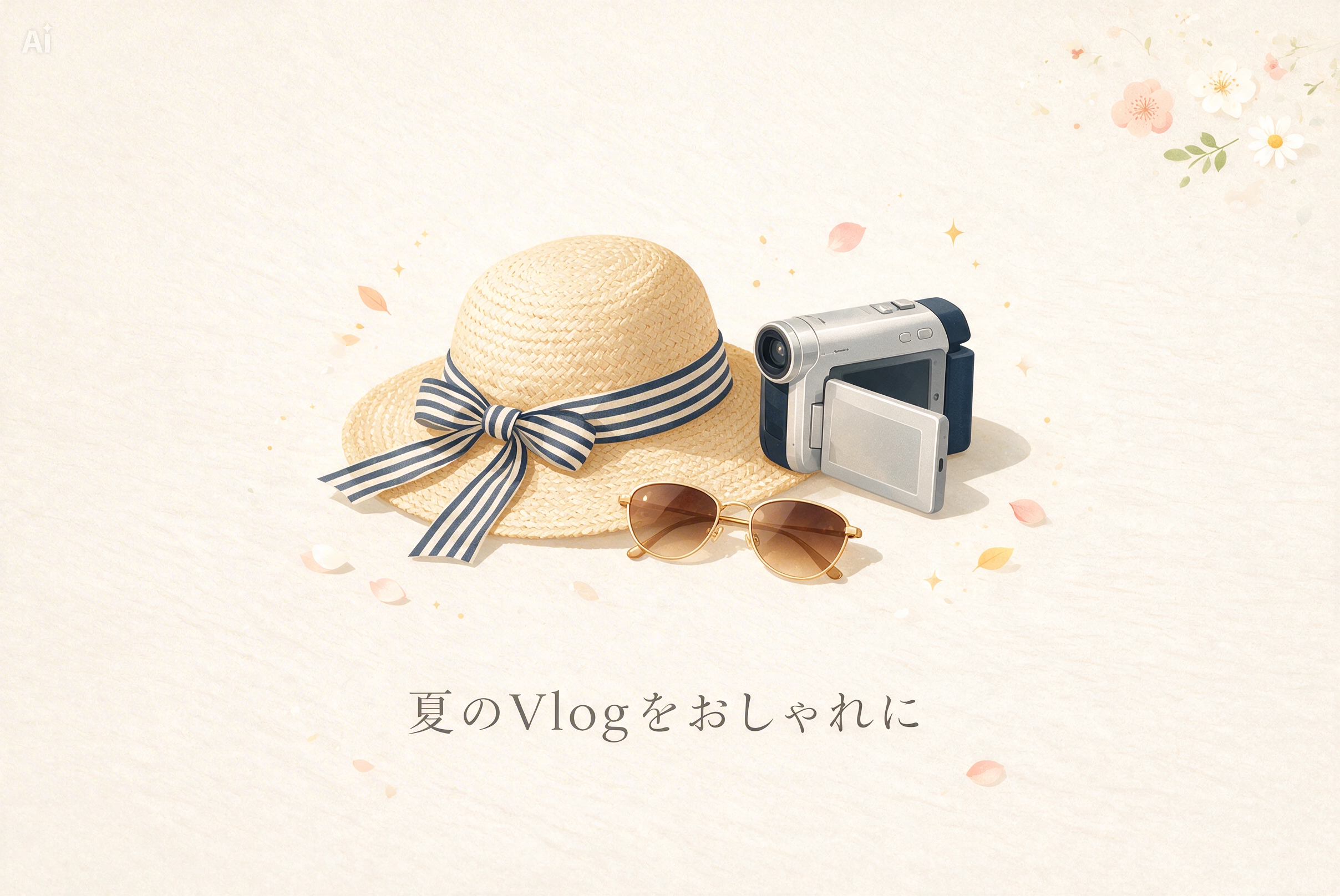夏の旅行や海辺の思い出を動画化するイメージのバナー