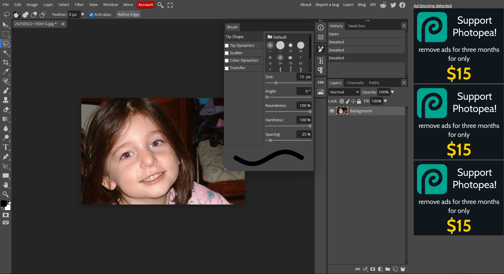 Interface Photopea