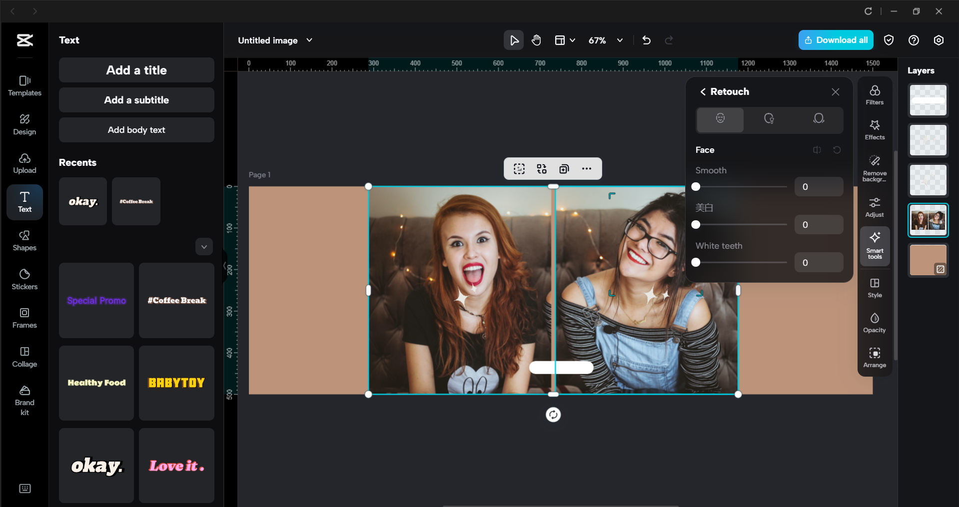 Interface of the CapCut desktop video editor - a quick way to make aesthetic Twitter headers