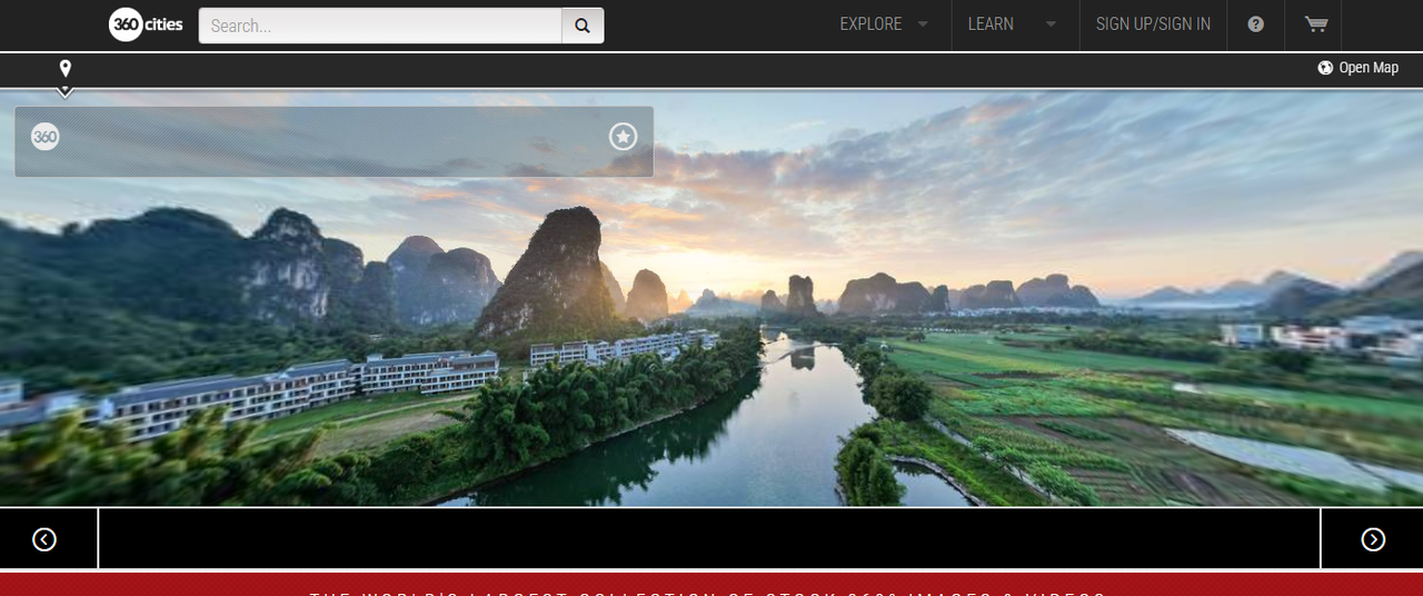 Interface de 360 cidades - um visualizador de imagens de 360 graus