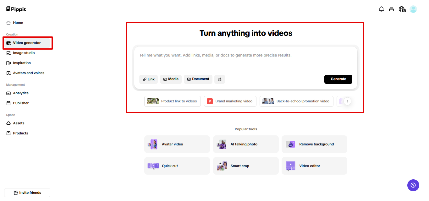 Adding text prompt in video generator