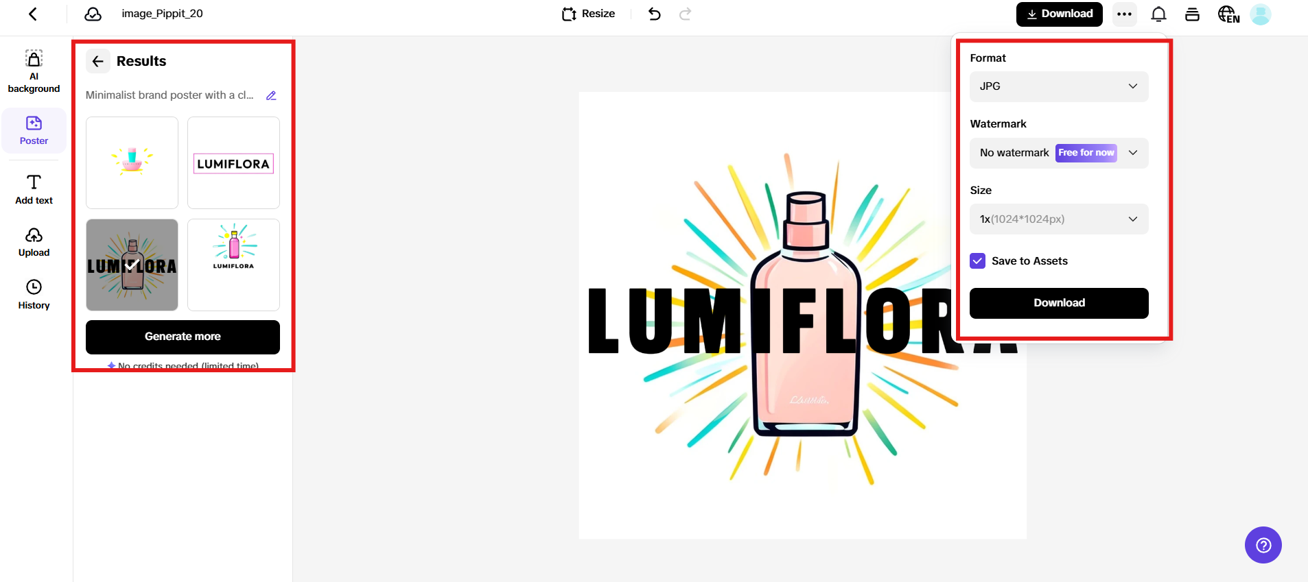 Select, customize and download