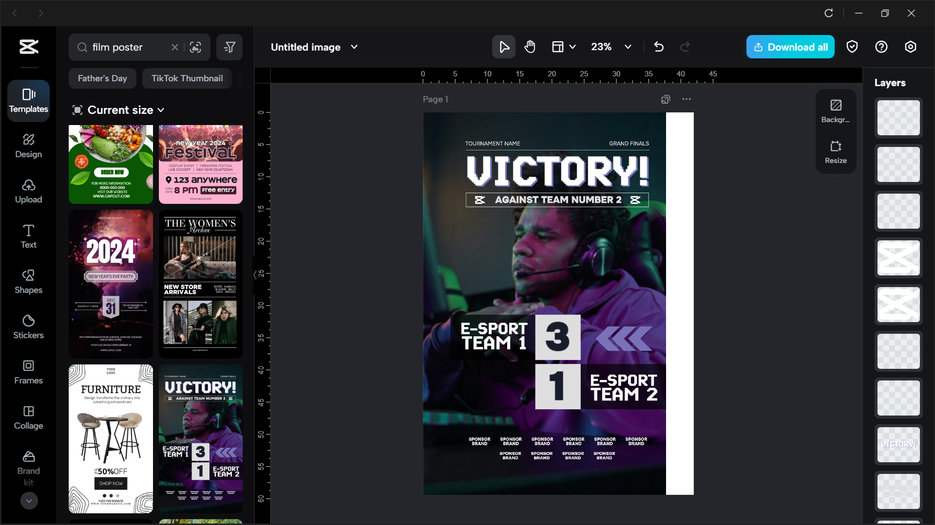 Interface of the CapCut desktop video editor - the best film poster maker for desktop