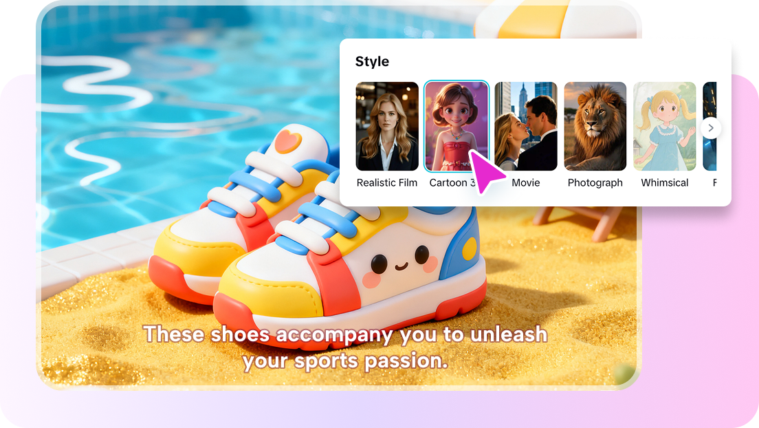 Diverse AI video styles