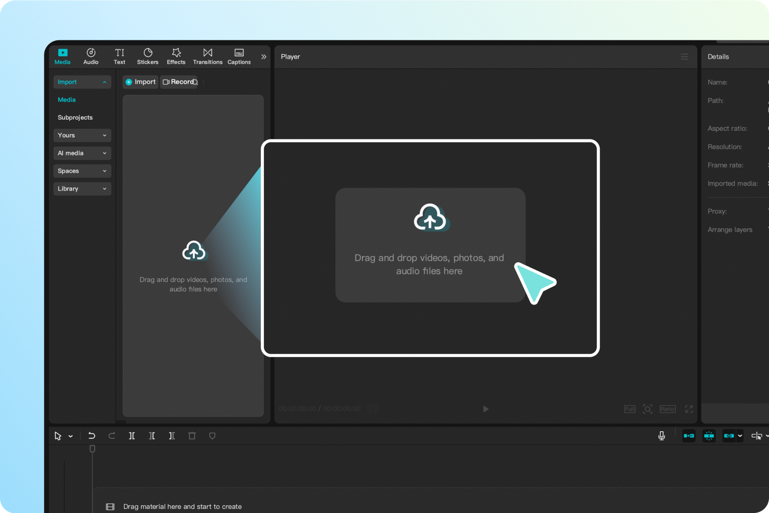  Import the English video to CapCut