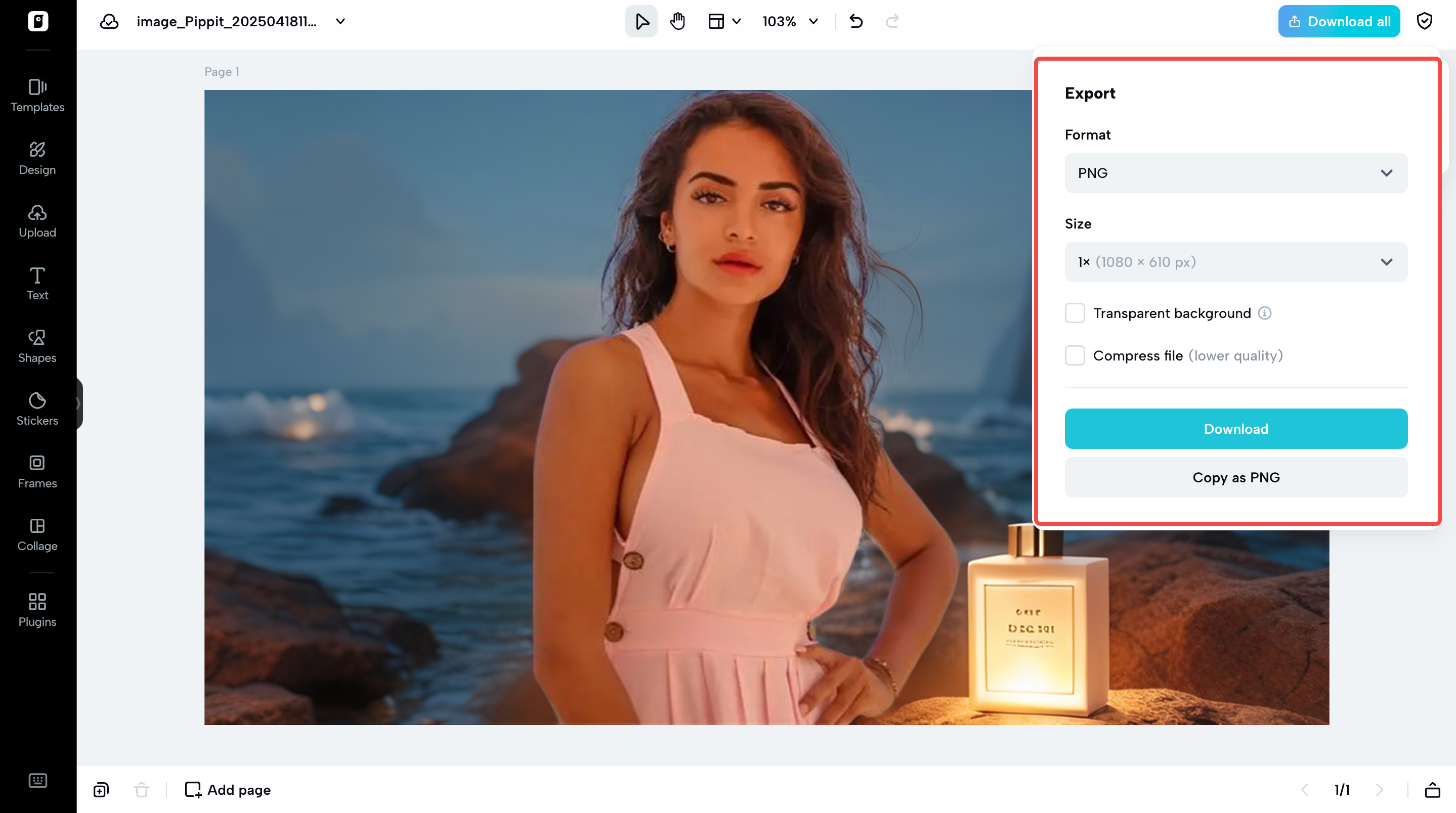 Export and share