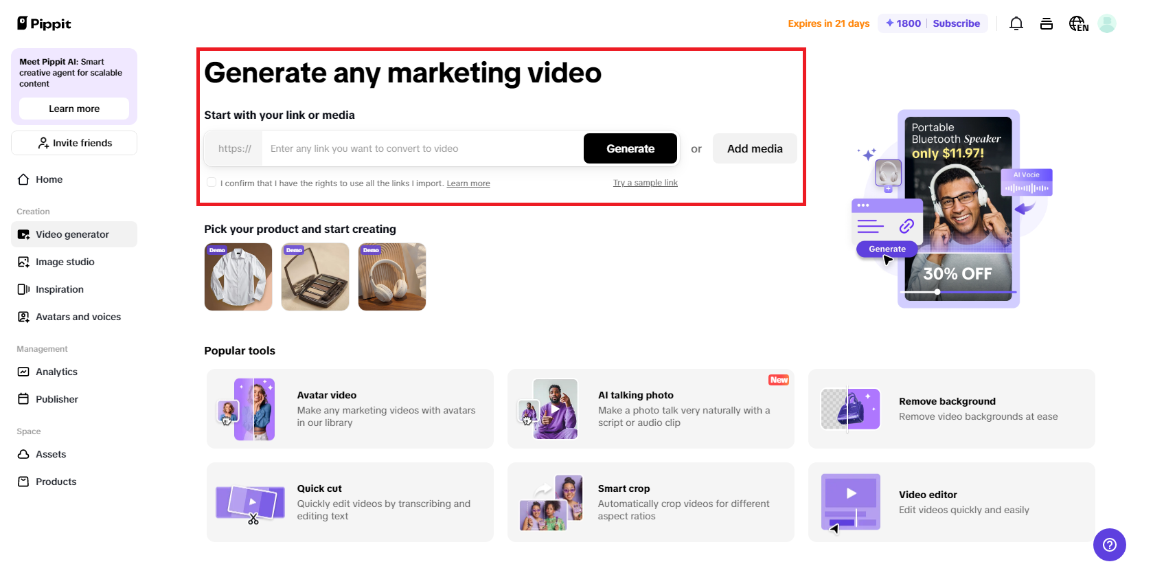 AI-powered video generation