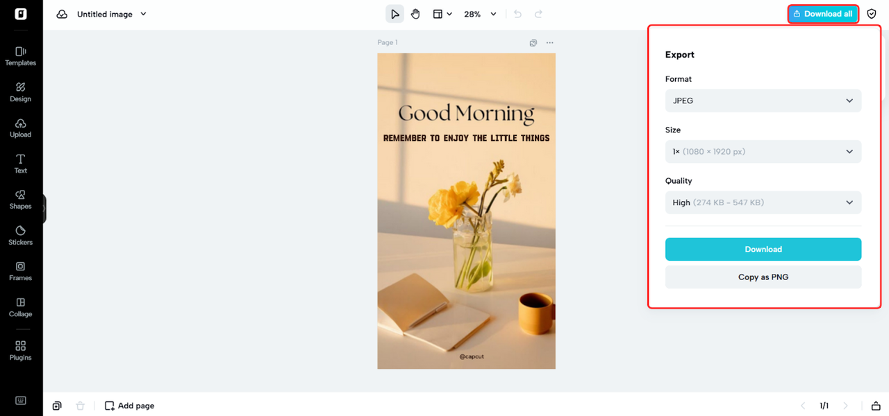 Export and share your creation