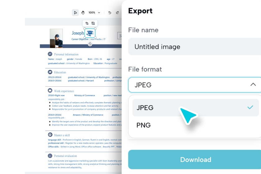 Téléchargez et enregistrez votre CV