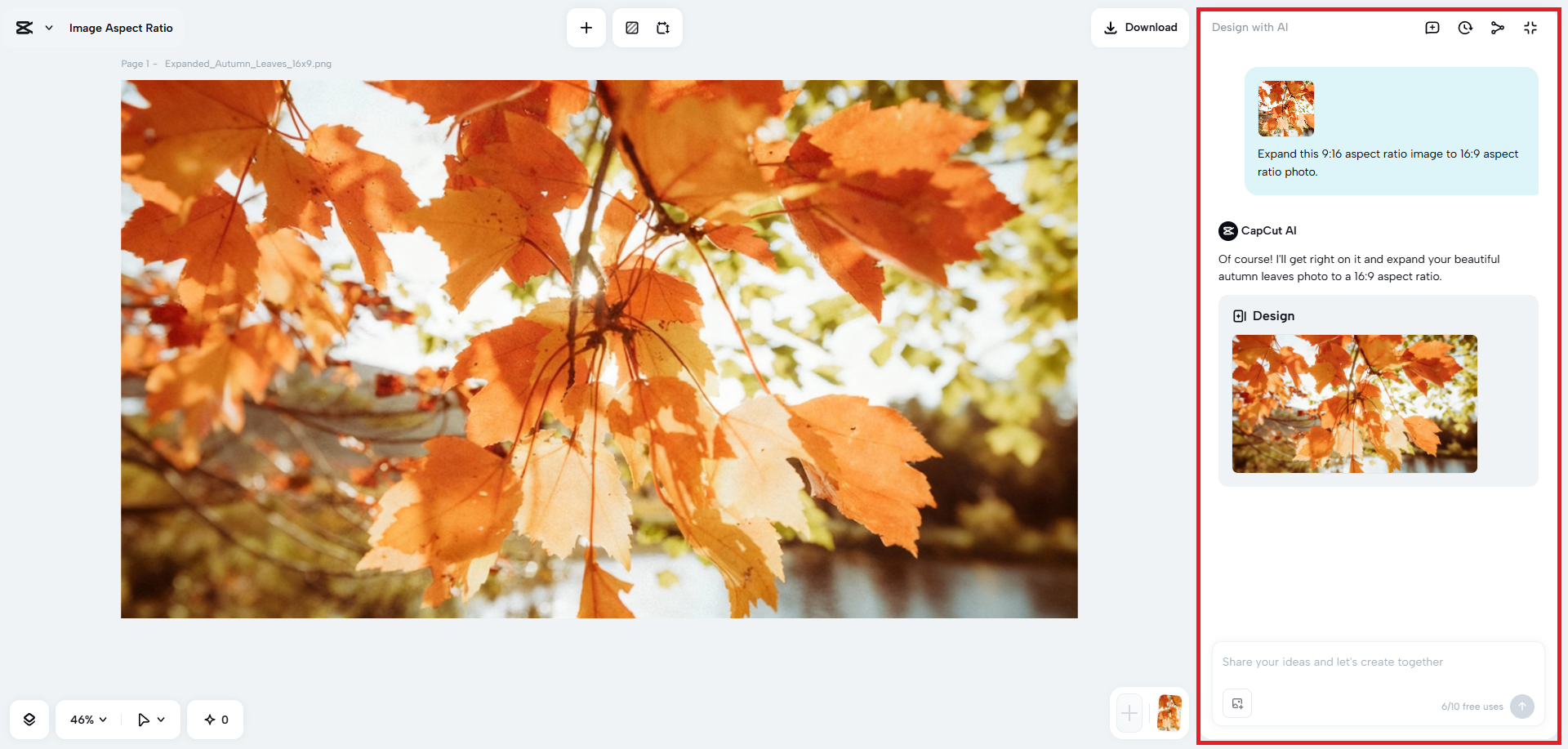Use AI prompts to refine your image
