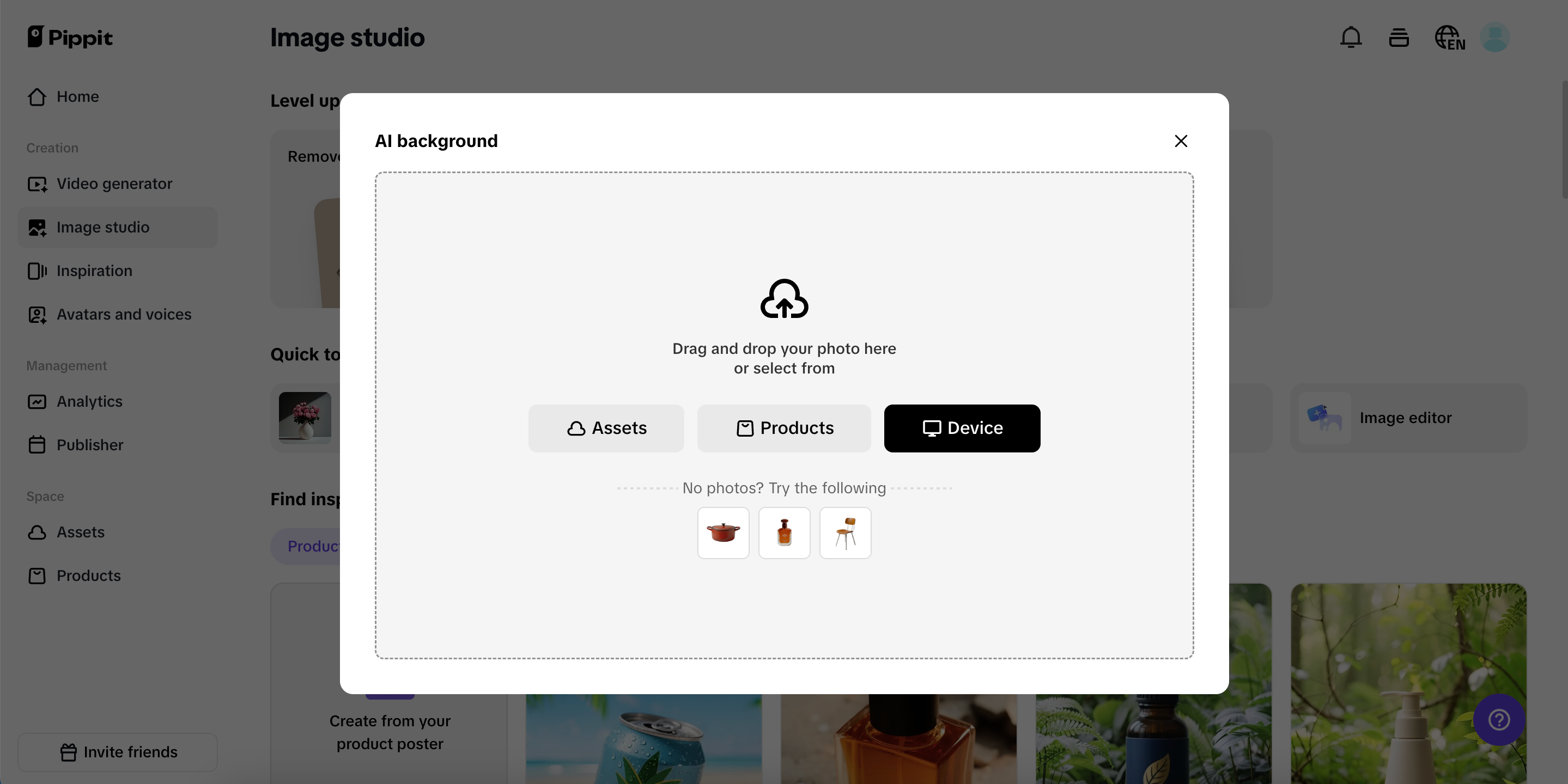 Upload your product image