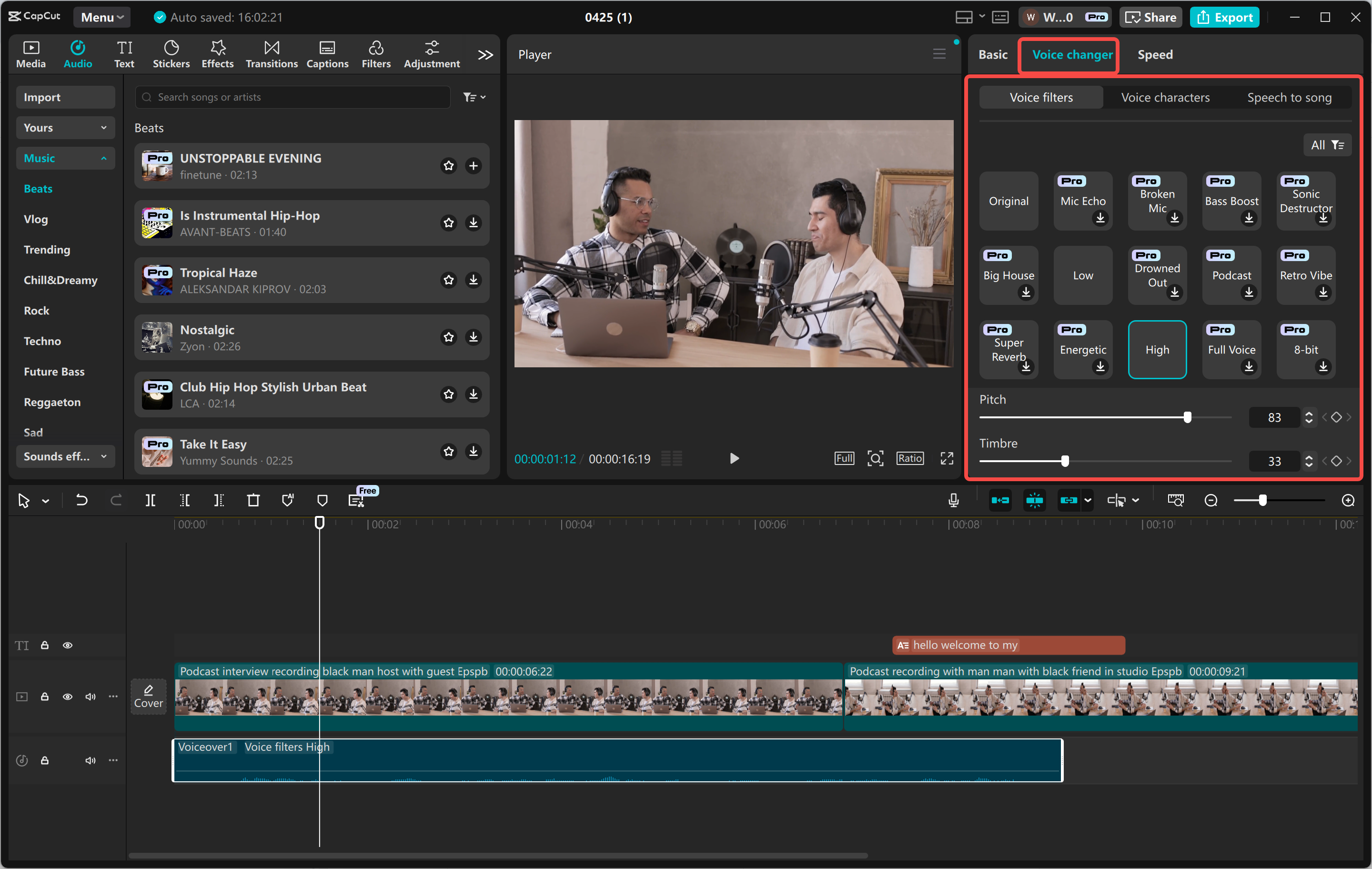 Mejora del audio en el CapCut editor de vídeo de escritorio