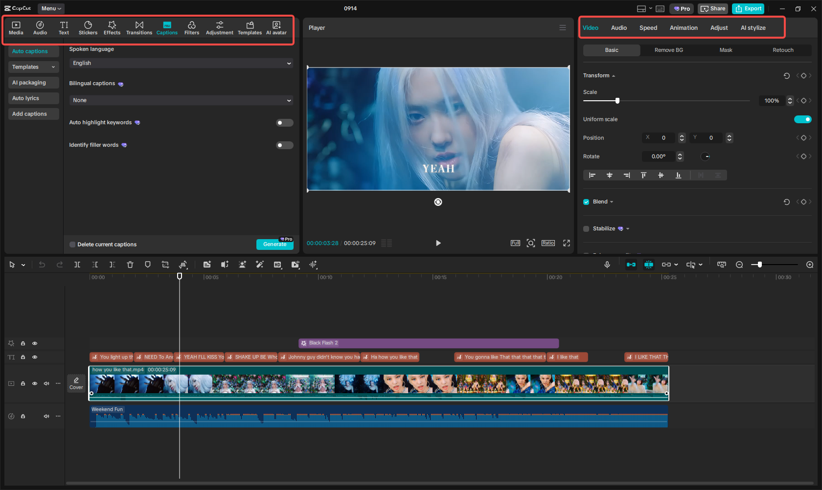Edit the video using diverse features in CapCut