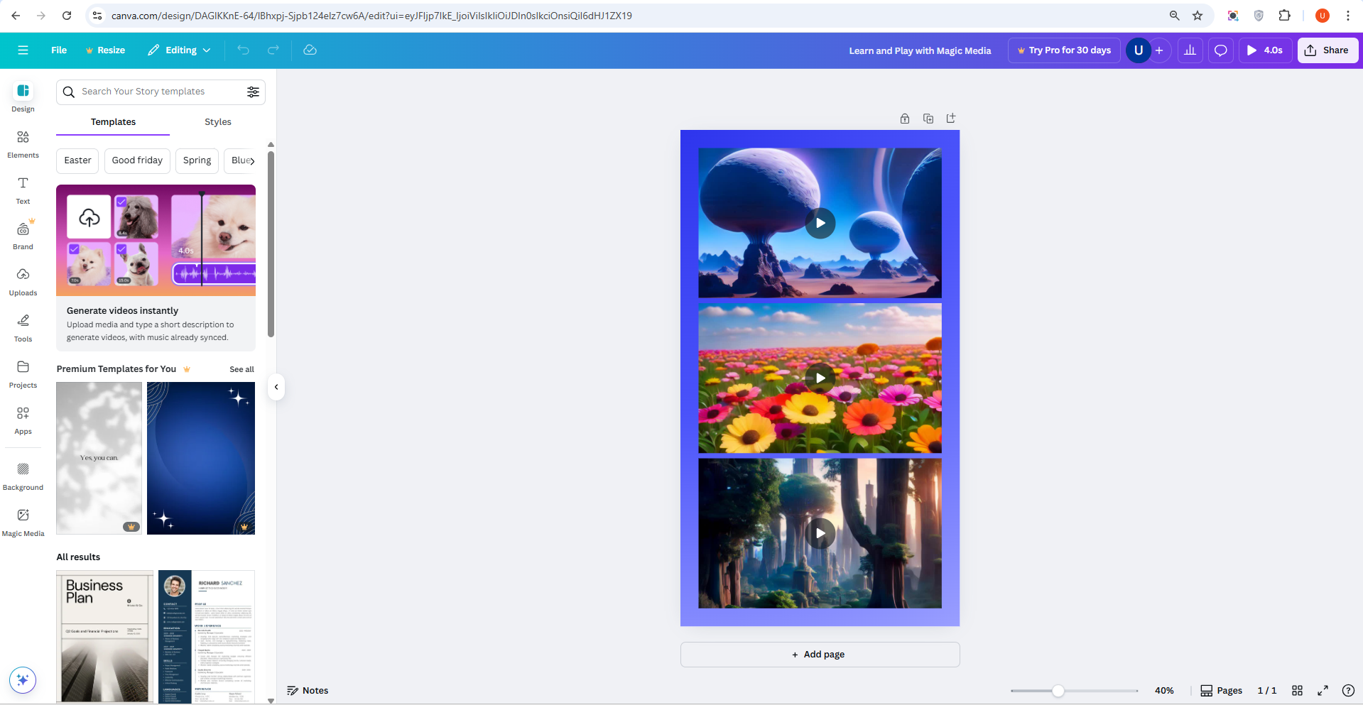Pagbubukas ng website ng Canva sa isang desktop