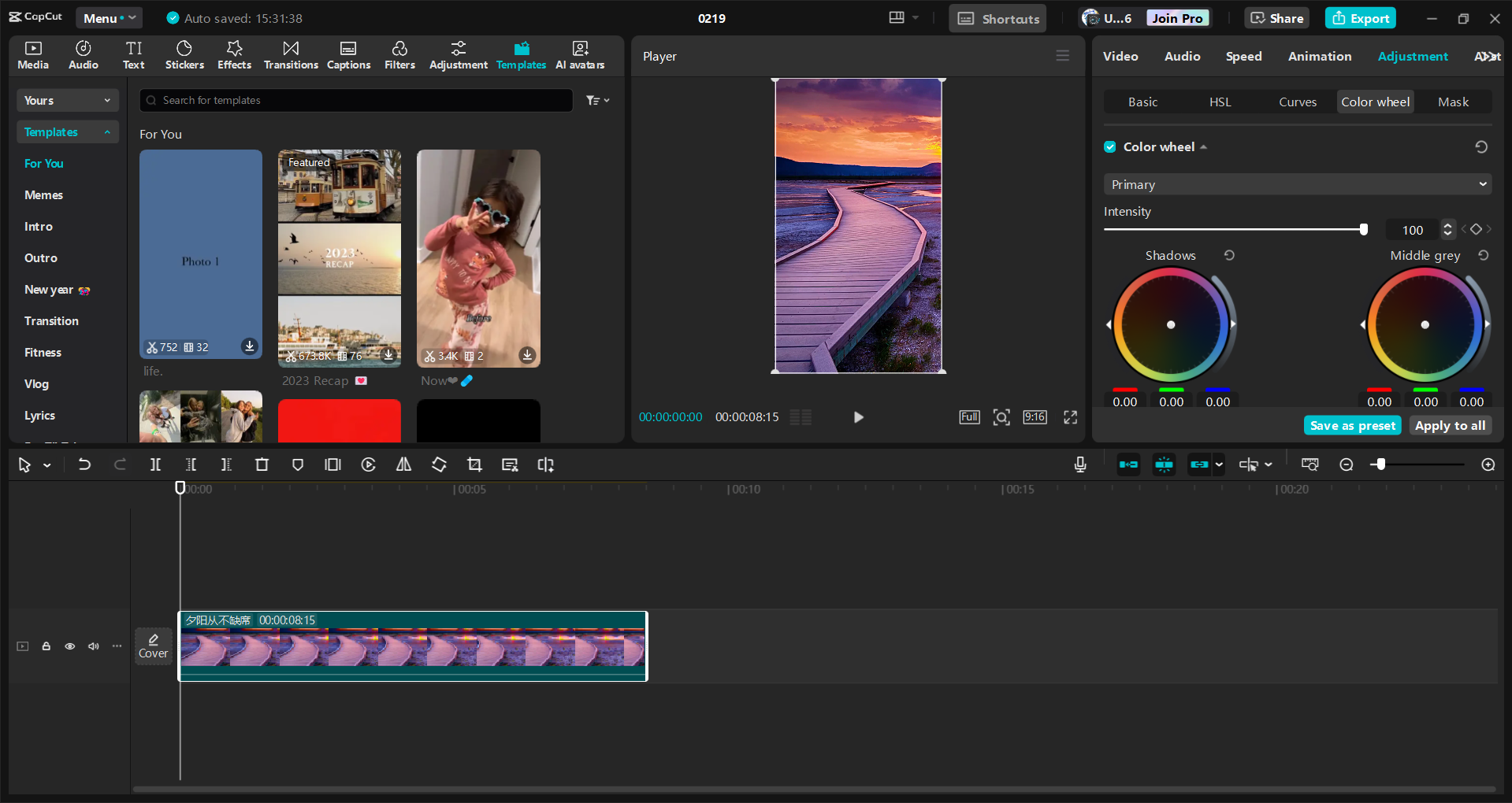 Interface of the CapCut desktop video editor - a user-friendly way to edit YouTube videos