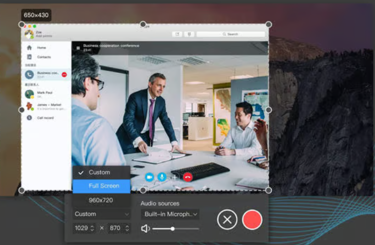 A interface do Recordit - o gravador GIF gratuito