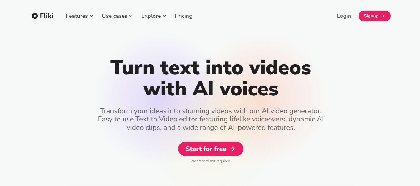 Fliki's interface