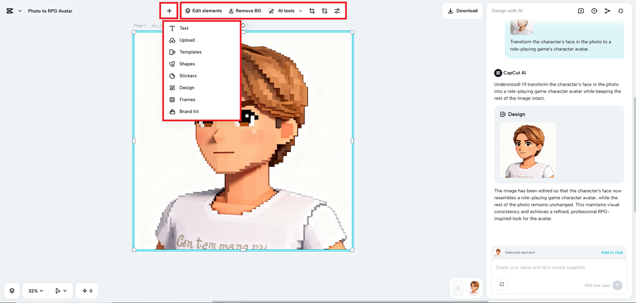 Kustomkan avatar anda secara manual