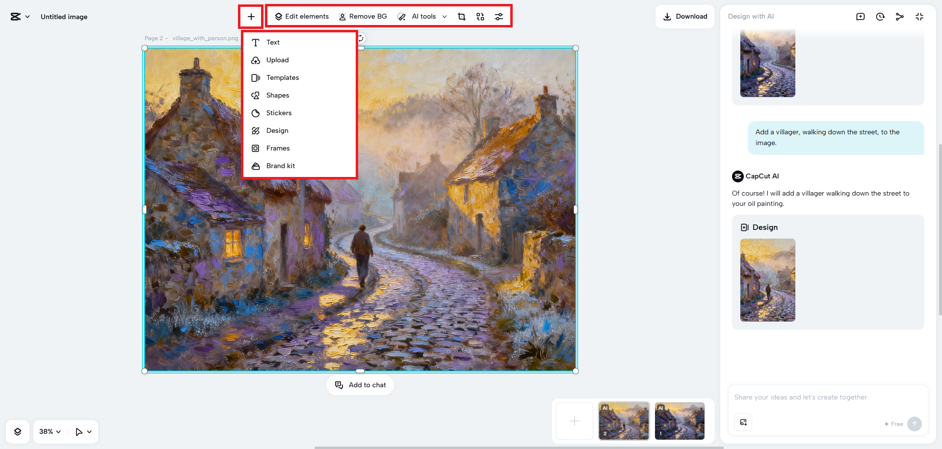 Add/edit image elements manually