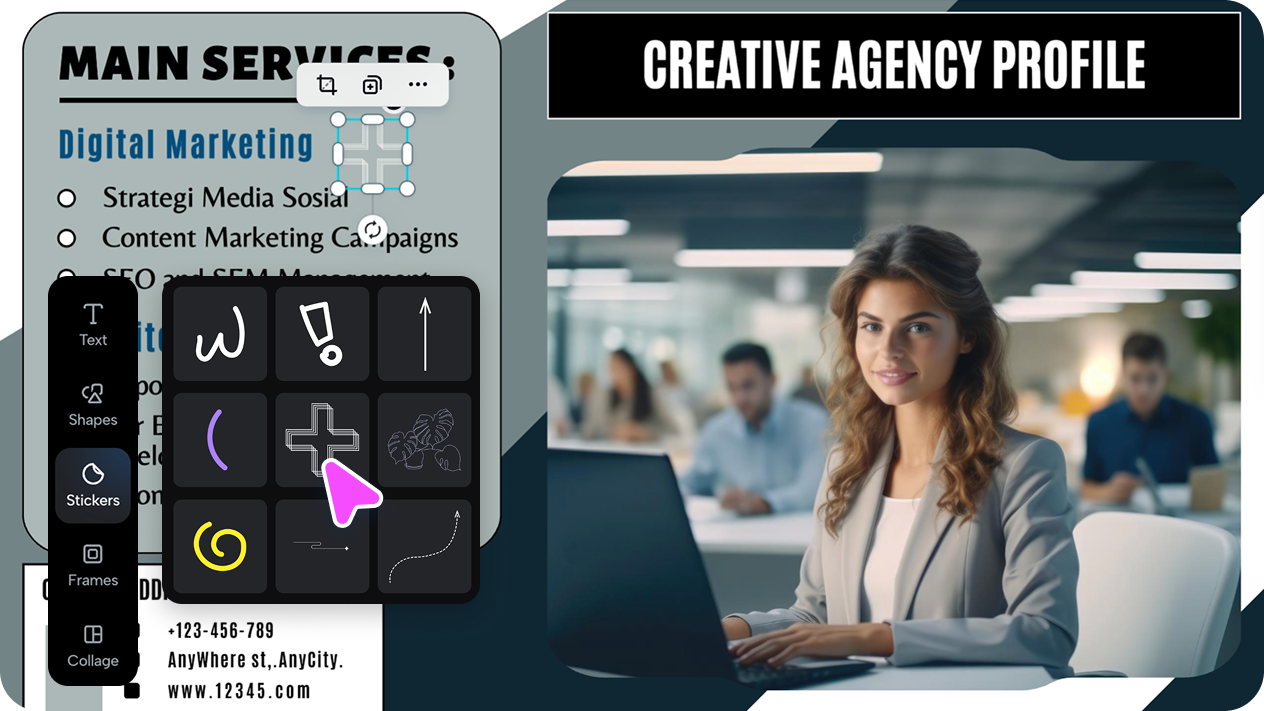 Uniquify profile design with AI editing tools