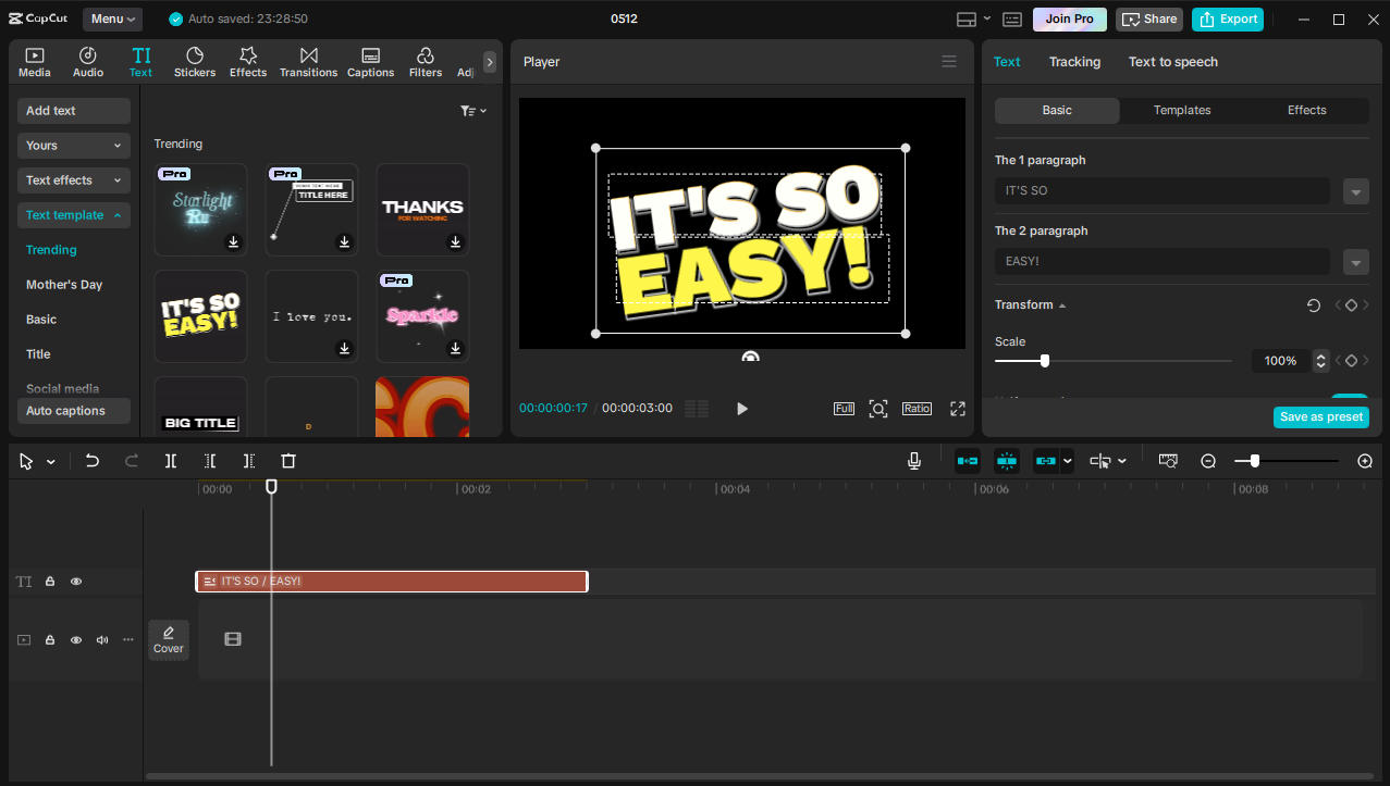 Pag-edit ng interface ng CapCut desktop video editor