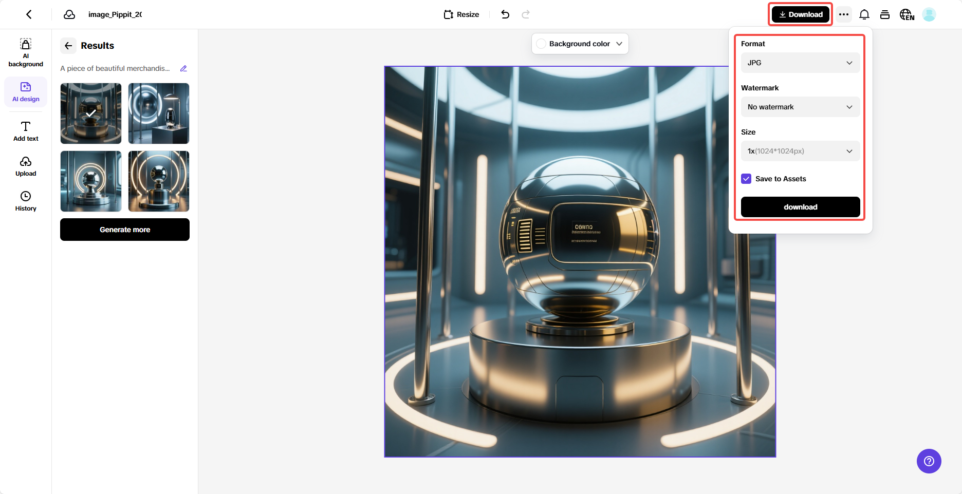 Export your image